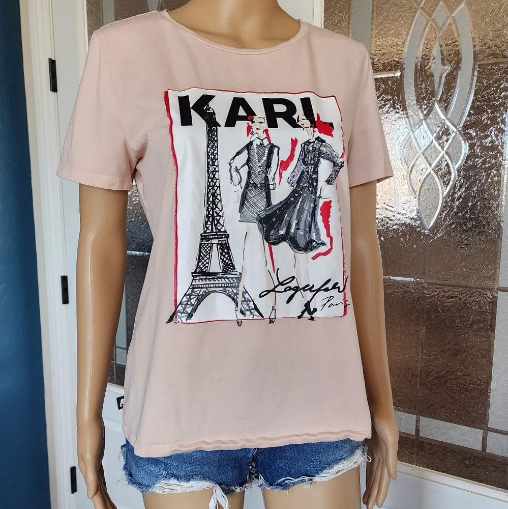 KARL LAGERFELD PARIS TEE SZ M - Picture 9 of 16